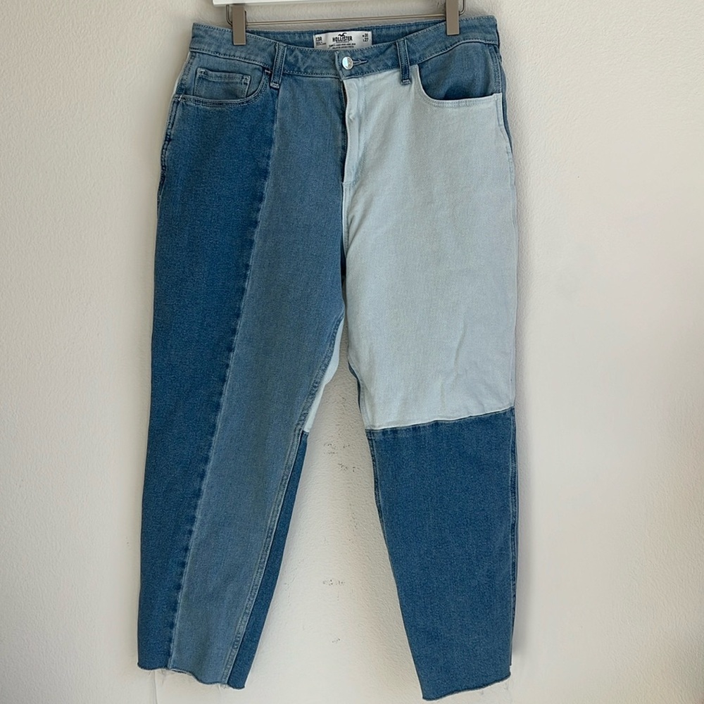 Hollister Curvy High Rise Patchwork Mom Jeans